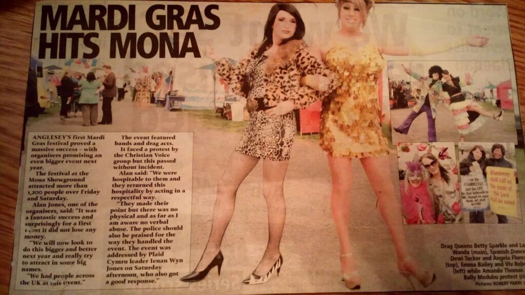 Photographed for first Anglesey Mardi Gras